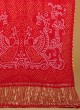 Traditional Red Bandhani Saree In Gajji Silk